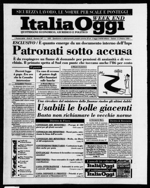 Italia oggi : quotidiano di economia finanza e politica